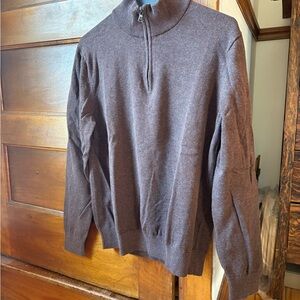 Lands' End Brown Zip Up Sweater